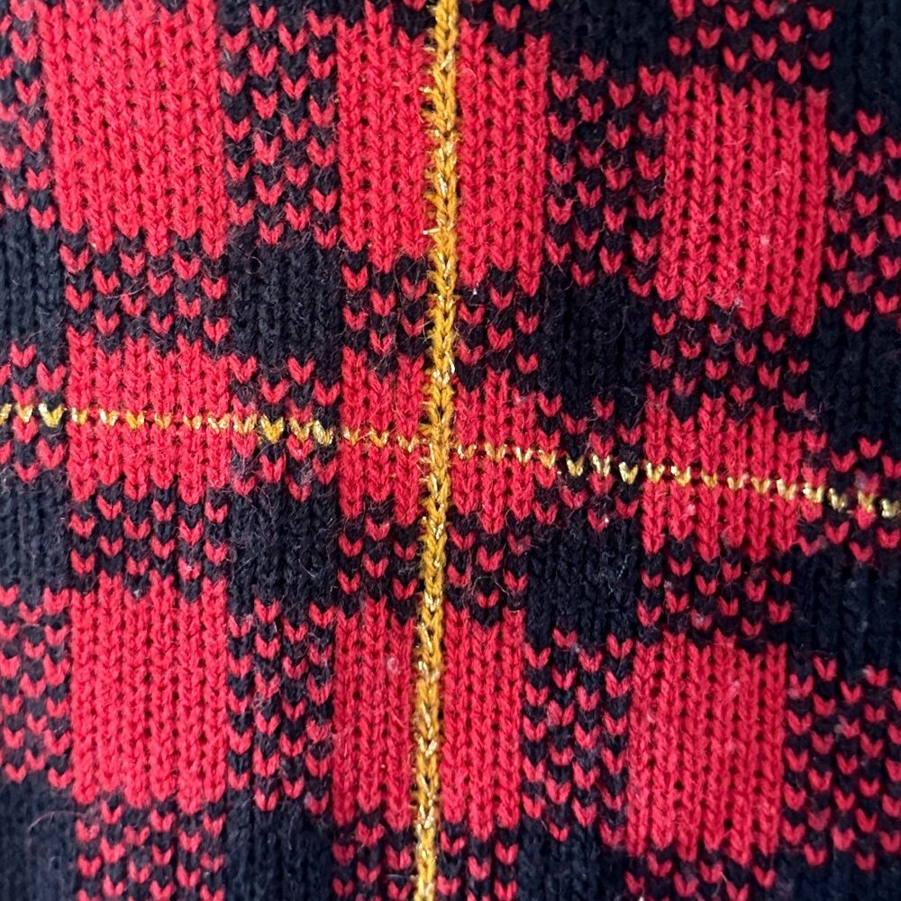 Maggie McNaughton vintage plaid sweater vest Xlarge Christmas holiday party - Picture 4 of 10